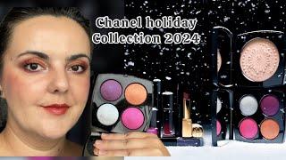 Chanel Winter collection 2024 Chanel ENCHANTED NIGHT eyeshadow and blush  ROUGE ALLURE LEXTRAIT