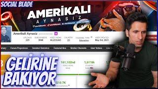 AMERİKALI AYNASIZ YOUTUBE GELİRİNE BAKIYOR SOCIAL BLADE