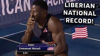 Liberian NATIONAL RECORD Emmanuel Matadi Runs 9.91 Mens 100m Record At Holloway Pro Classic 2024