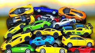 A Box Full Of Diecast Cars Rolls Royce Lamborgini Ferarri LexusCivic Peugeot JeepFs22 #DU148