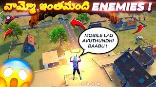 So Many Enemies Mobile Full Lag in Solo Vs Squad in Free Fire in Telugu
