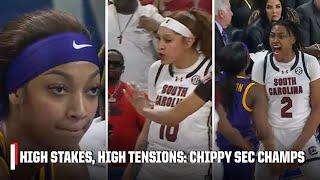 HIGH STAKES ️ HIGH TENSIONS  CHIPPY MOMENTS from LSU vs. South Carolina  ESPN College Basketball