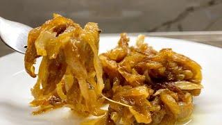 fast & easy Caramelized Onions  روش سریع و آسان برای درست کردن پیاز کاراملی