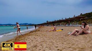 Mallorca - Alcudia Beach Walk 2024 Walking The Beach of Mallorca  Mallorca Spain Walk 4K HDR