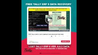 TALLY ERP 9 LOST COMPANY DATA 100 % RECOVER FOR FREE  TALLY PRIME