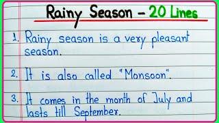 Rainy Season essay 20 lines  Rainy Season essay in English  20 lines on Rainy Season