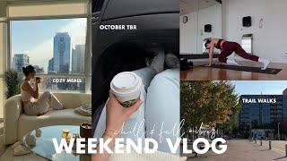 FALL WEEKEND VLOG sunday cleaning trail walks october TBR & cozy meal inspo