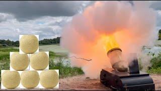 SEND IT Cantaloupe  vs Civil War 1838 24lbs Coehorn Mortar Fire