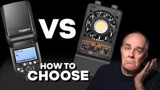 Speedlight vs small constant light  Pros and cons  How to choose