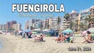 Fuengirola Malaga Spain LATESTS Summer Beach Walk 4K June 21 2024 Ms Fuengirola Vlogs