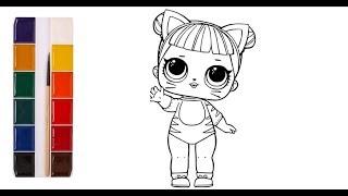 Dolls L. O. L. Surprise. LOL dolls surprise. Coloring for kids. Learn colors.