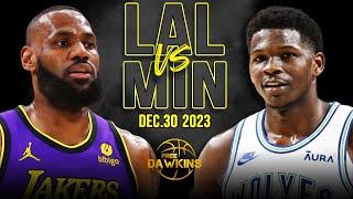 Los Angeles Lakers vs Minnesota Timberwolves Full Game Highlights  December 30 2023  FreeDawkins