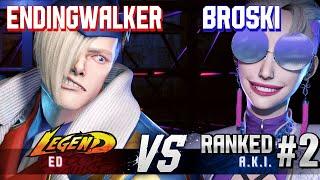 SF6 ▰ ENDINGWALKER Ed vs BROSKI #2 Ranked A.K.I. ▰ High Level Gameplay