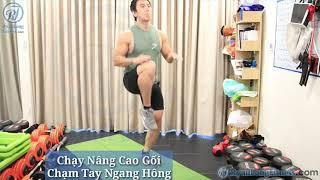 Chạy Nâng Cao Gối Chạm Tay Ngang Hông   Nam   Junie HLV Ryan Long Fitness