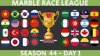 Marble Race League Season 44 DAY 1 Marble Race in Algodoo