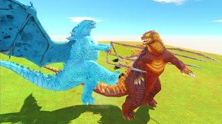 Team Mutant Ice Godzilla VS Team Mutant Fire Godzilla - Battle Above The Deadly Lava Pool