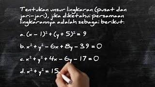 Tentukan unsur lingkaran pusat&jari-jari jika diketahui persamaan lingkarannya  x-1²+y+5²=9..