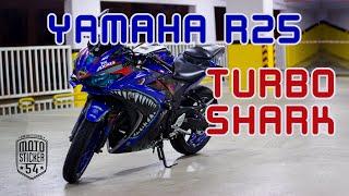 Yamaha R25 - Turbo Shark Blue Edition Sticker Kit - Moto Sticker 54