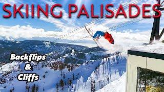 Palisades Tahoe Backflip Silverado cliffs Skiing the Fingers  Owen Leeper