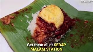 Malaysia Street Food - SPICY Nasi Lemak Bungkus Daun Pisang in town