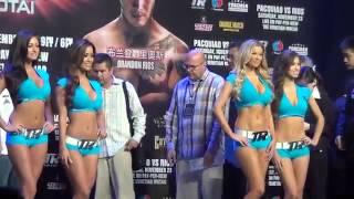 zou shiming weigh in and faceoff EsNews Boxing1220