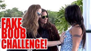 Real Or Fake Big Fake Boob Challenge with Cute Lesbian Couple Plus Hot Girls Really Fart