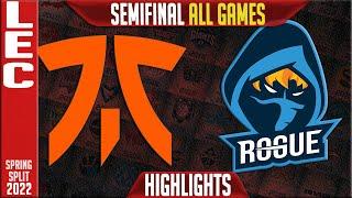 FNC vs RGE Highlights ALL GAMES  Semi-final LEC Playoffs Spring 2022  Fnatic vs Rogue