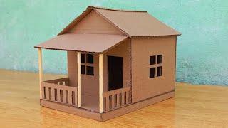 How To Make Beautiful Small Cardboard House I DIY Miniature Cardboard House