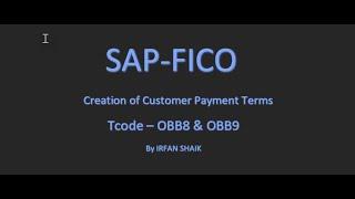 How to Create the Payment Terms in SAP_FICO