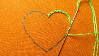 Hand Embroidery Heart Shape Design  Love Shape Embroidery