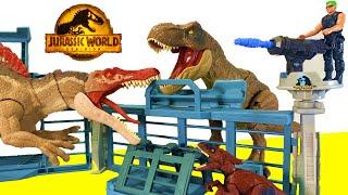  JURASSIC WORLD DOMINION Dinosaur Figure Opening  Playset + T-REX + Spinosaurus