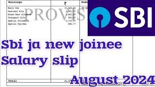 sbi ja new joinee salary slip August 2024 ️   #sbiclerk #ssc #bankingexam  #sbija #salary