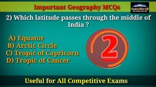 Important Geography MCQs  Geography Quiz  Quiz on Geography  Useful Geography Questions  GKToday