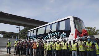 Arrival of first Bukit Panjang Light Rail Vehicle