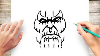 How to Draw Thanos Face