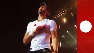 Bloody drone accident Enrique Iglesias slices hand at live concert Mexico