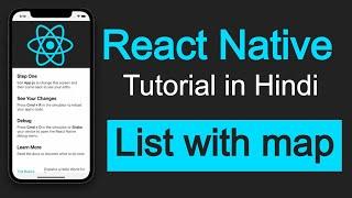 React Native tutorial in Hindi #15  List with map function  without flatlist
