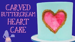Carved Buttercream Heart Cake