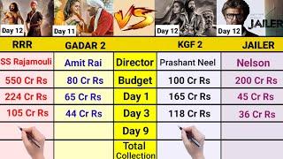 RRR vs Gadar 2 vs KGF 2 vs Jailer Movie Day 12 Box office collection  Jailer Movie collection 