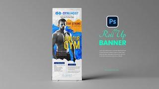 How to Make Retractable Banner Design  Adobe Photoshop Tutorial
