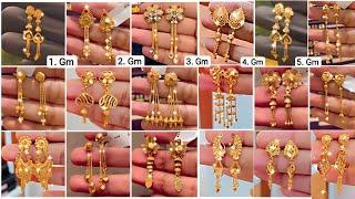 Light Weight Gold Earrings With Price Gold Sui Dhaga Earrings With Price Gold Earrings Designs #38