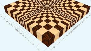 3D end grain cutting board #1 to make with the use of 13 planer version for woodworkers