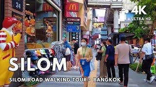 4K UHD Walking In Downtown Bangkok  Vibrant Silom Road at Lunchtime