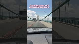 Mackinac Bridge crossing on the way to Missinabie Ontario Canada to fish #mackinacbridge #shorts