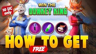 HOW TO GET FREE DONKEY RAJA OUTFIT  10UC DONKEY KING COLLABORATION SET  MISS FITNA  PUBG MOBILE