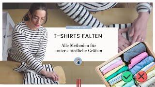  T-shirts falten  alle Methoden für unterschiedliche Größen 