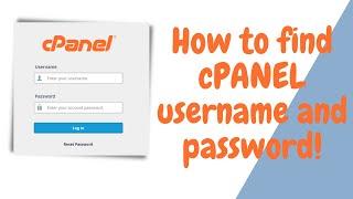 how to find cpanel username and password  How to find Cpanel login details  How To Access cPanel