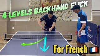 How to do 4 Backhand Flick techniques from basic to advanced   Ti Long guides French students 