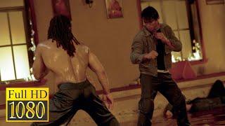 Tony Jaa fights with a Capoeira master in a Buddhist temple in the movie Tom-Yum-Goong 2005