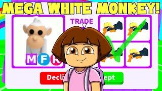 I traded a MEGA NEON WHITE MONKEY adopt me